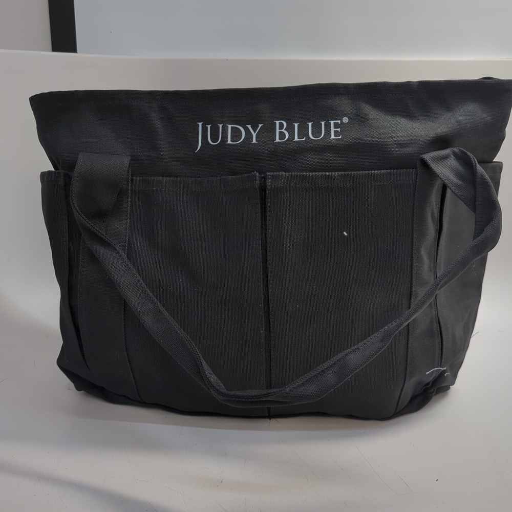 Judy Blue Black Canvas Tote Bag Zipper inside & Pockets
